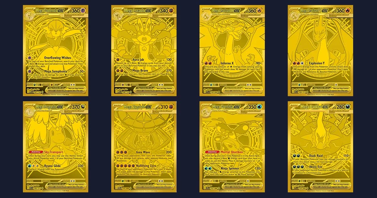 Mega Hyper Rare Pull Rates: About 1 in 1,000 Packs, 6 Sets